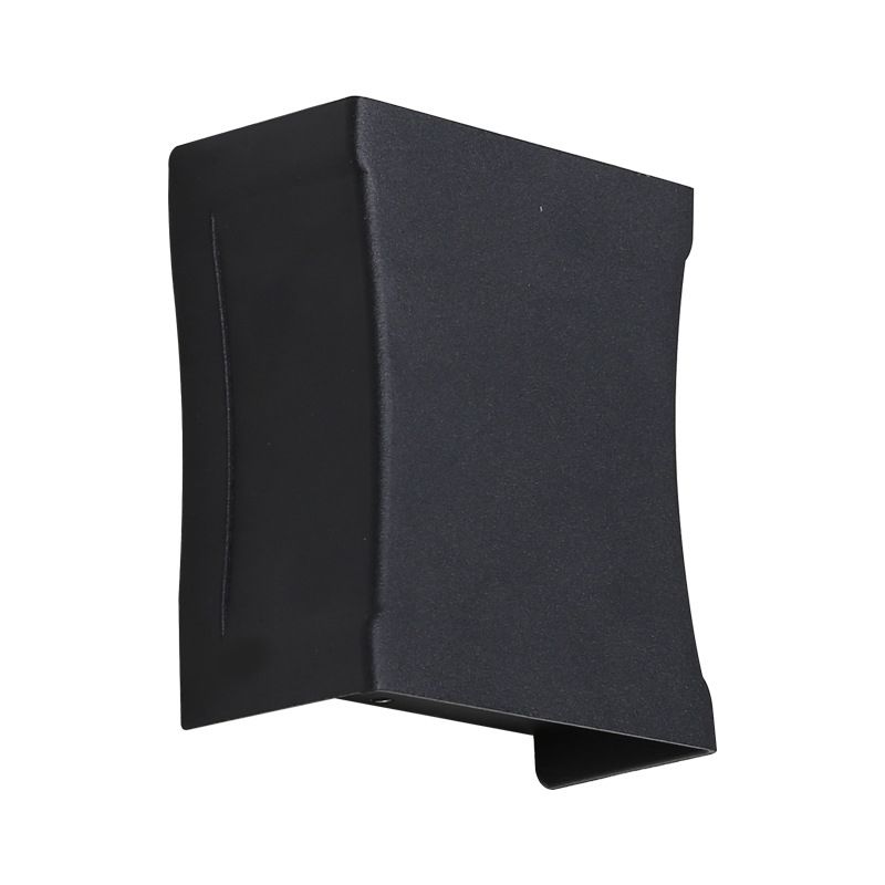 Modern Style Rectangular Wall Sconce Lighting Metal 2 Lights Wall Washer Sconce in Black
