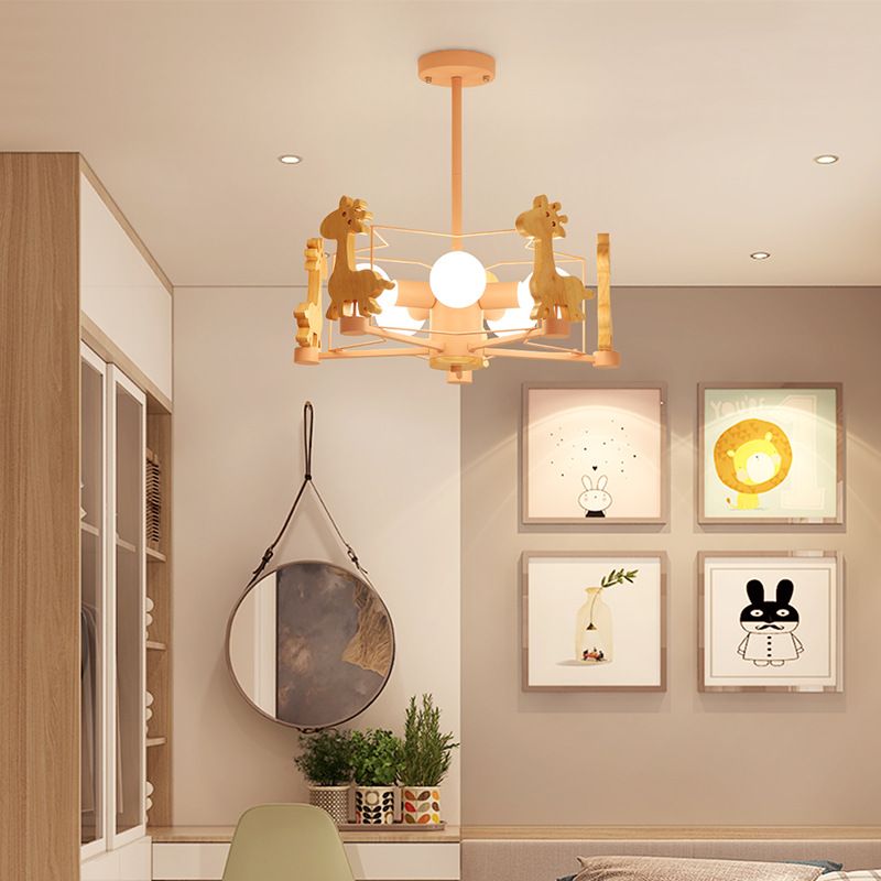 Nordic Style Macron Chandelier Metal 5 Head Pendant Lighting Fixtures for Bedroom