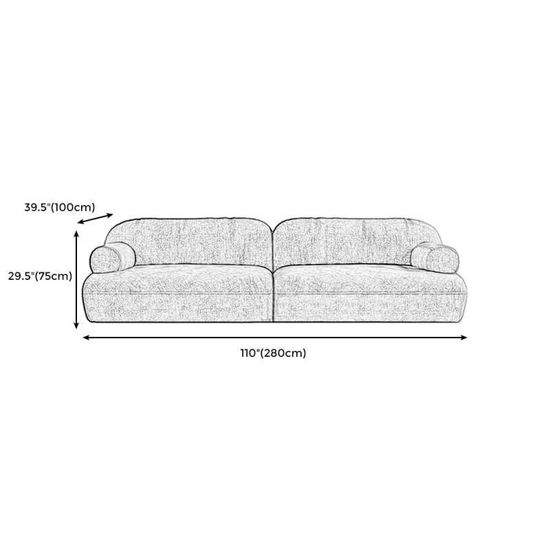 Modern Custom Sofa 39"W Loose Back Couch with Recessed Arm for Living Room