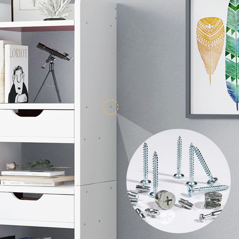 Modern Bookcase Open Back Engineered Wood Bookshelf for Study Room