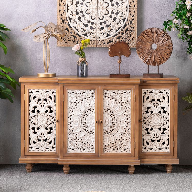Contemporary Side Board Pine Sideboard Table with Doors for Dining Room