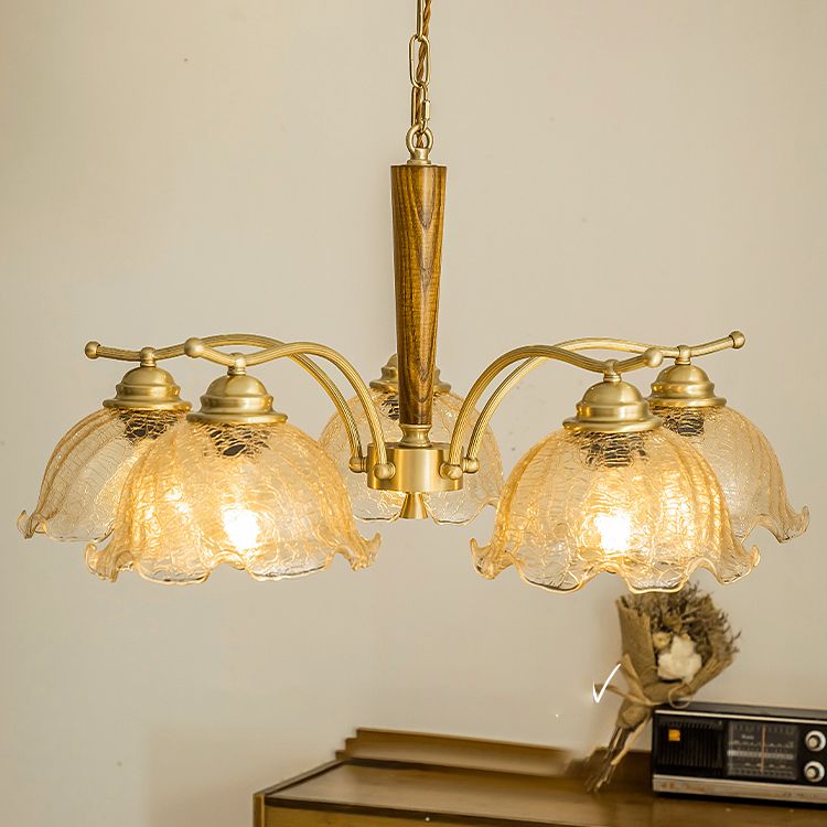 Moderni cupola lampadario del lampadario a pendente in vetro in oro
