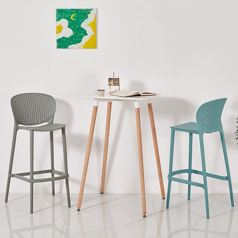 Nordic Style Bar-stool Plastic Counter Bar Stool for Kitchen Bar with Plastic Legs