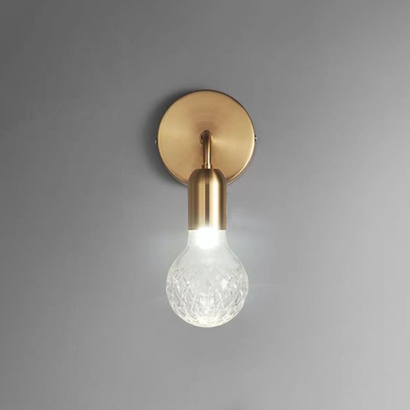 Creative Glass Ball Wall Mount Lighting Metal Arm Wall Light for Bedside TV Background