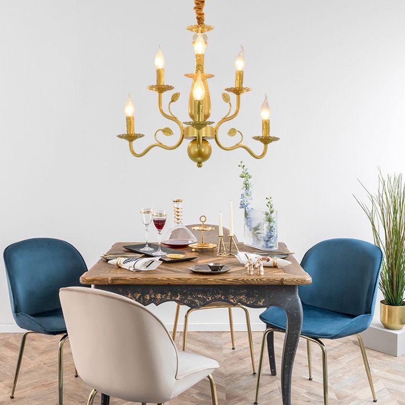5/12/16 Lights Metal Pendant Chandelier Rustic Black/Gold Candle Dining Room Hanging Ceiling Fixture