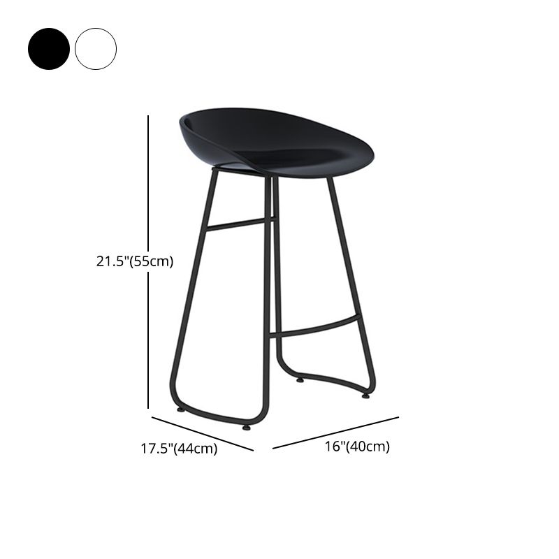 Industrial Armless Backrest Counter Stool Iron Cafe Bar Stool with Acrylic Seat and Pedal