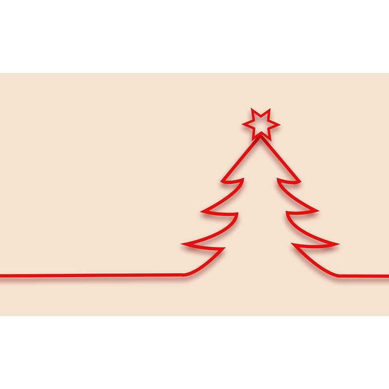 Customized Christmas Tree Wall Mural Horizontal Illustration for Sleeping Room