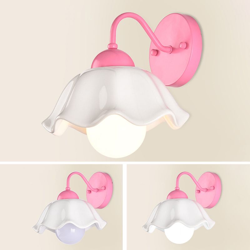 Luz de plataforma acampanada Cerámica de estilo pastoral americano 1 apliques de luz