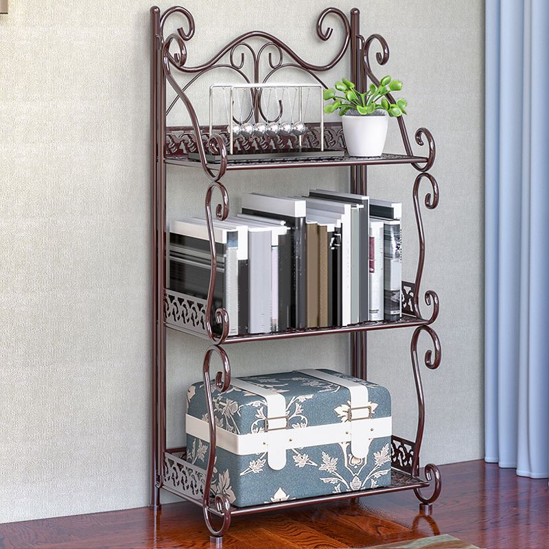 Metal Standard Bookcase Contemporary Open Back Bookshelf with Shelves