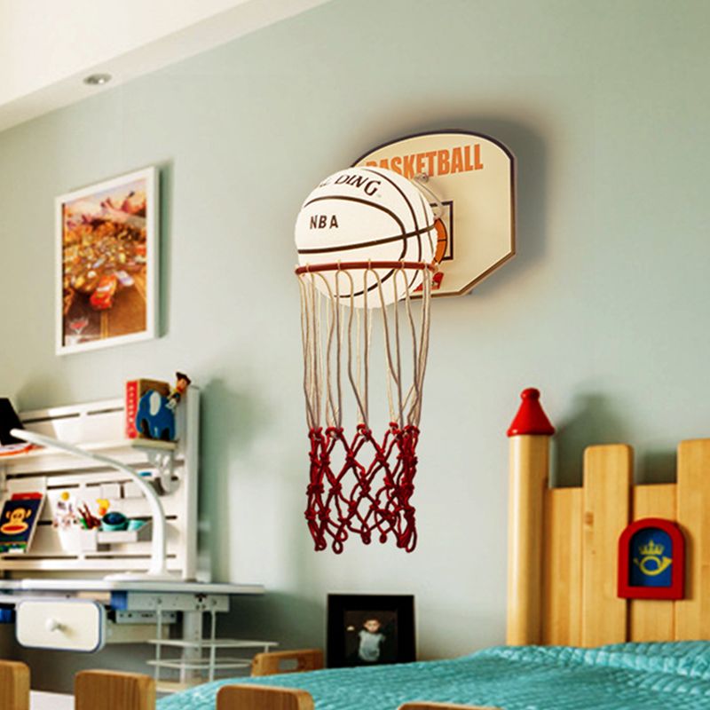 Weiße und rote Basketballwand Leuchte leichte Cartoon 1 Leichte Creme Glaswandlampe Vorrichtung