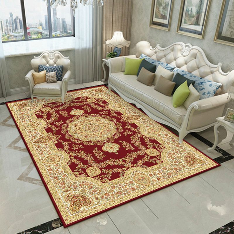 Nostalgia alfombra impresa floral sintética múltiple alfombra interior alfombra lavable sin deslizamiento para salón para salón