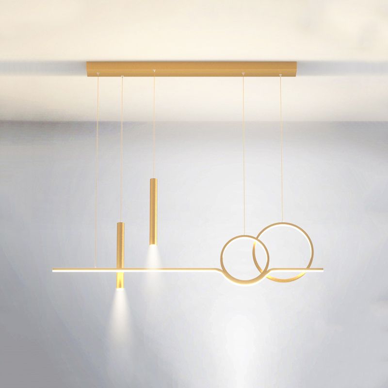 Multiple-Light Geometric Island Light Fixtures Modern Metal Island Pendant Dining Room