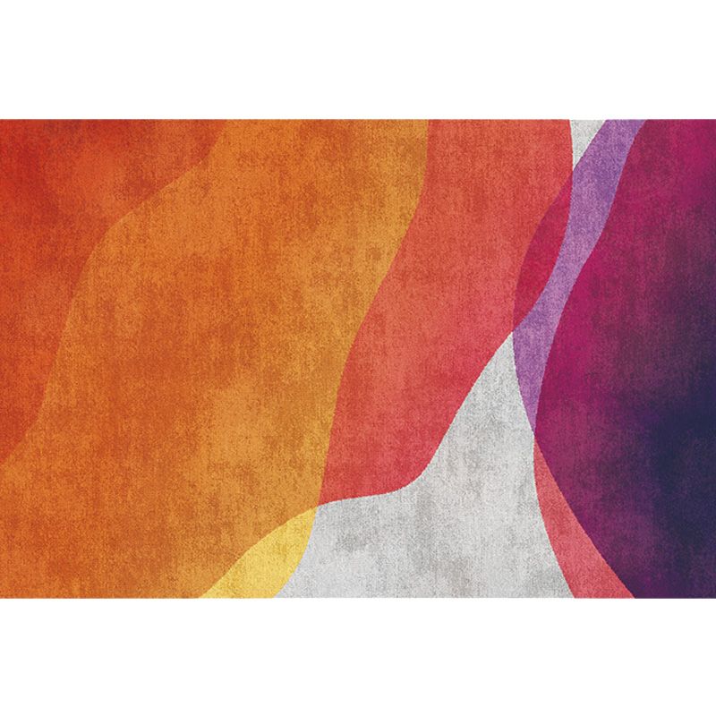 Colorblock Rug Polyester Modernism Rug Washable Anti-Slip Pet Friendly Area Rug for Living Room