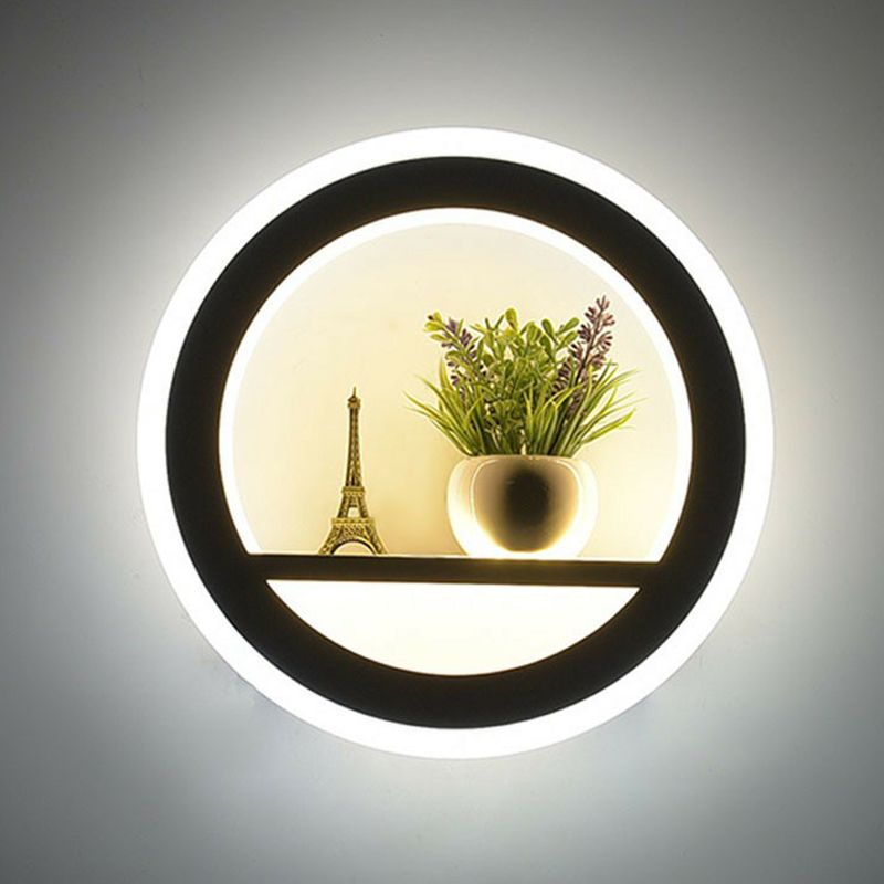Minimalistische cirkelvormige muur SCRYL Licht Acryl LEDE ROOM LED WANDEL MUSTEN LICHTING IN WIT