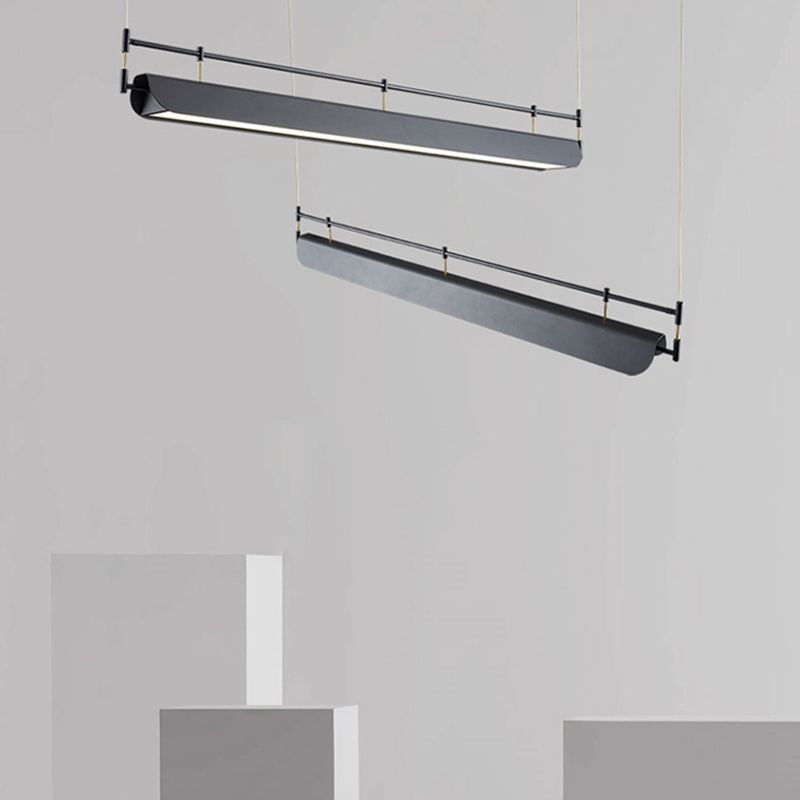 Industrial Style Iron Hanging Lamp Rectangle Shape Island Light Fixture for Dining Table