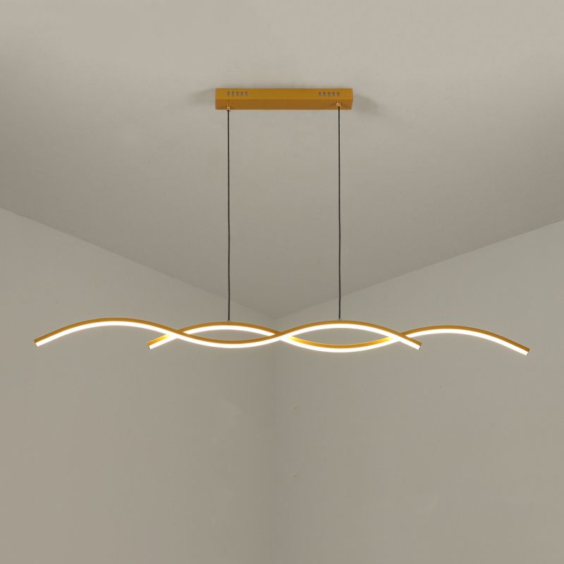 Moderner Stil linearer Inselleuchten Metall 2- Hellinselanhänger Leuchten