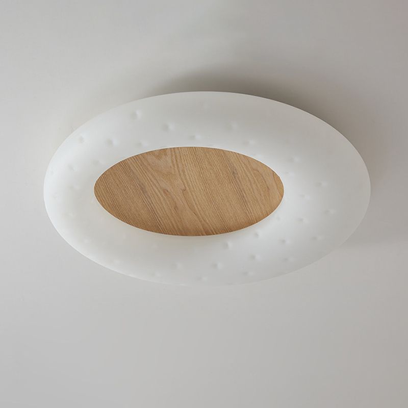 LED Modernism Ceiling Light White Shaded Flush Mount Lighting for Hallway