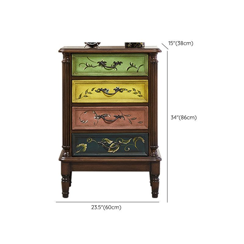 Traditional Style Vertical Lingerie Chest Wood Storage Bachelor Chest for Bedroom