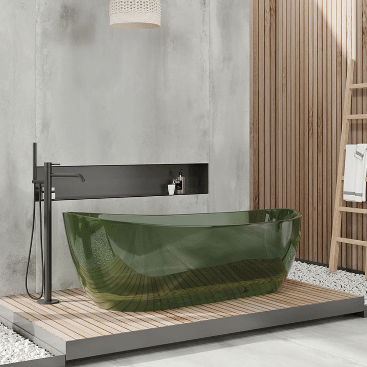 Soaking Stand Alone Bathtub Oval Antique Finish Modern Bath Tub