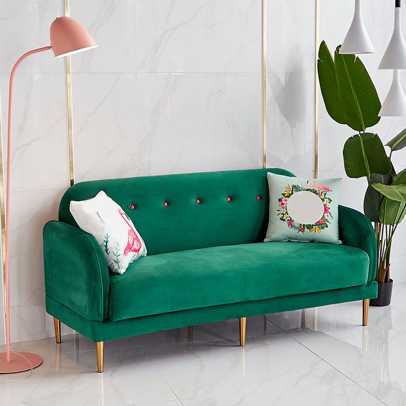 Contemporary 34.25" H Solid Color Velvet Square Arm Sofa for Living Room