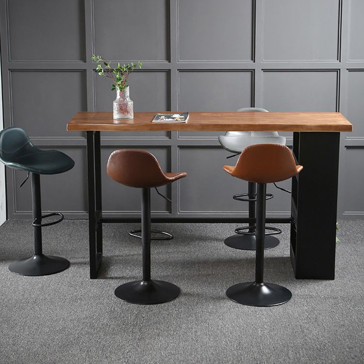 Indoor Adjustable Counter-height Stool with Swivel Leather Counter Bar Stool