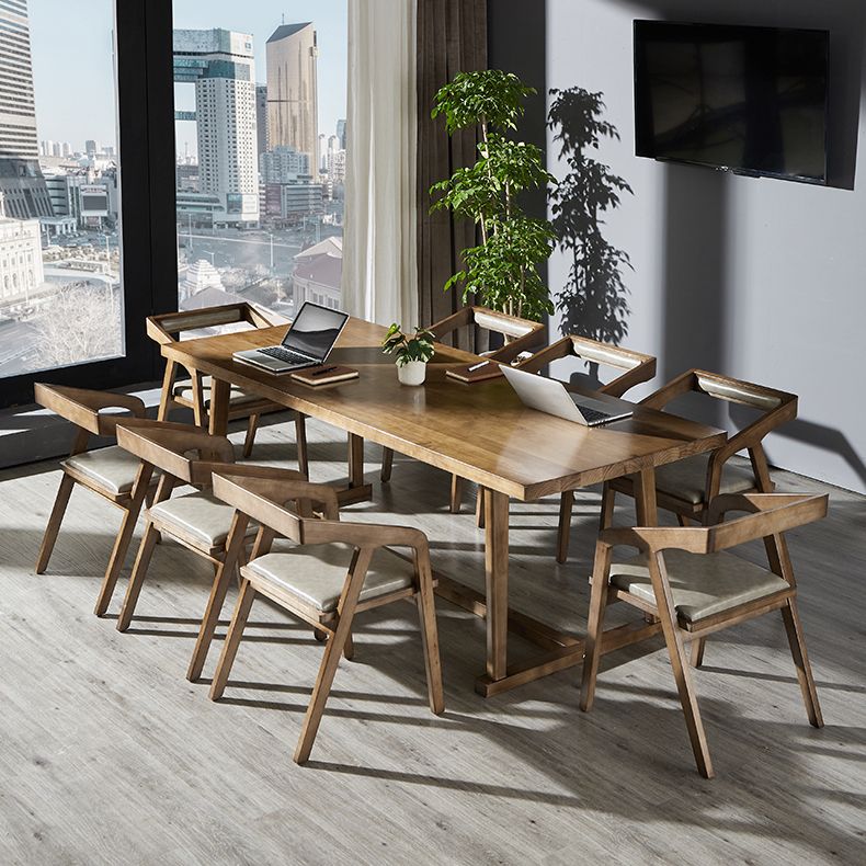 Mesa de comedor blanca de madera maciza rectángulo Simplicidad Mesa base de caballete para comedor
