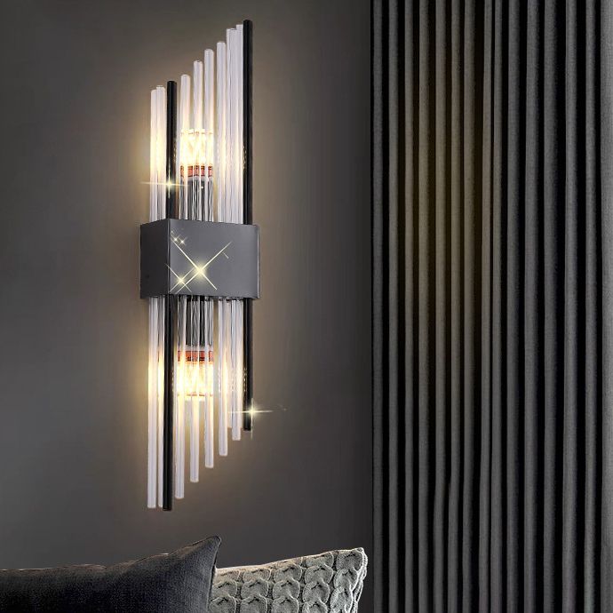 Geometric Wall Lighting Modern Crystal 2 Lights Wall Sconces