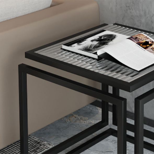 17.72" Tall Contemporary Style Side End Table Metal Frame Sofa Side Accent Table
