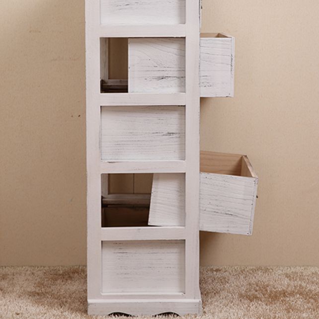 Traditional Solid Wood Lingerie Chest Vertical Storage Chest Dresser with Drawers