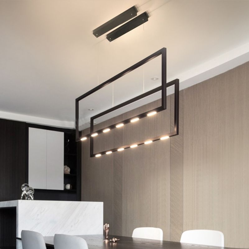 Moderne stijl lineaire eilandverlichting armaturen metaal 6-lichte eiland hanglampen