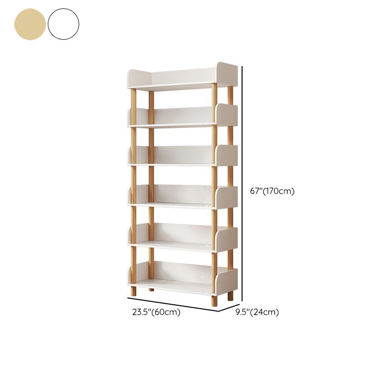 Modern Style Bookshelf Open Back Vertical Engineered Wood Bookcase