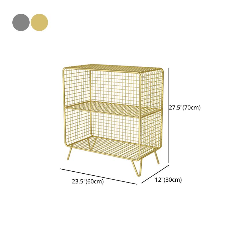 Glam Style Metal Bookshelf Standard Closed Back Shelf Bookcase for Home