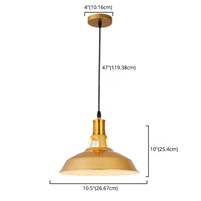 1 Light Geometric Hanging Ceiling Lights Industrial Style Metal Pendant Light Fixtures for Restaurant