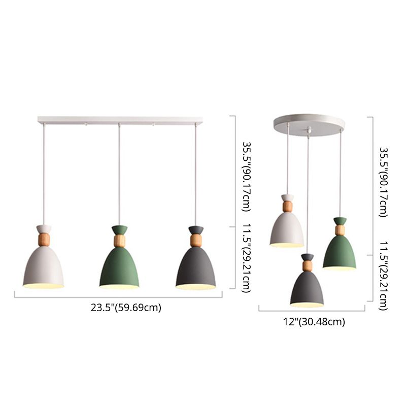 Posaborador de iluminación blanca sombreada fijación de iluminación de metal de estilo nórdico para comedor para comedor