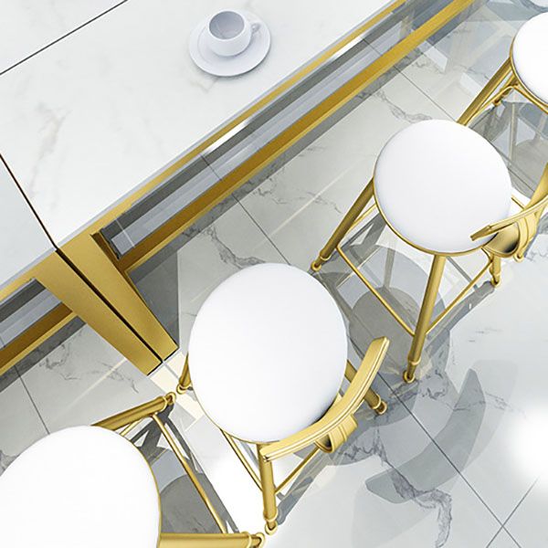 Glam 1/2/5 Pieces Bar Table Set Rectangle Bar Table with Metal High Stools for Home