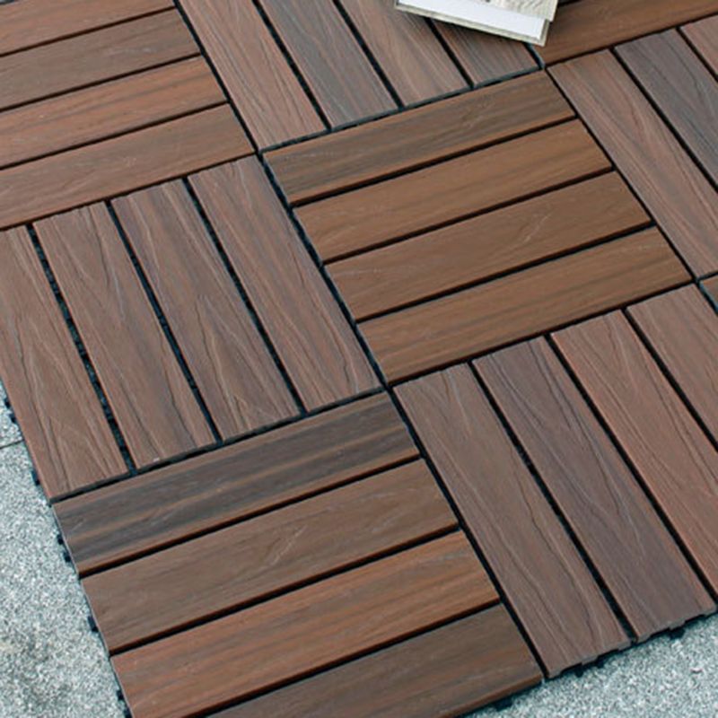 12" X 12"4-Slat Square PVC Flooring Tiles Snap Fit Installation Floor Board Tiles