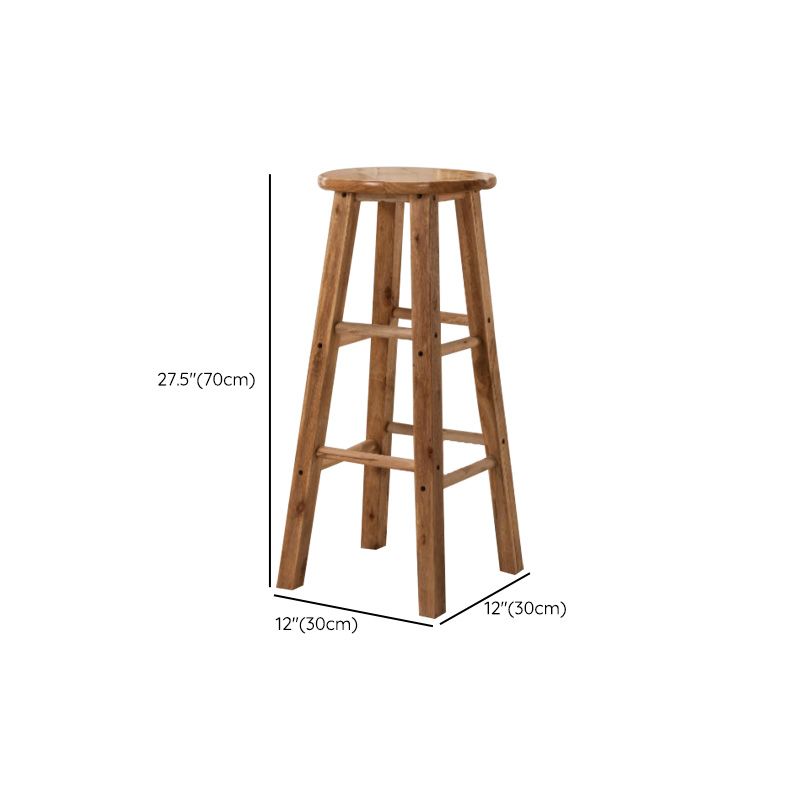 Backless Bar Stool Industrial Style Wooden Counter Height Stools