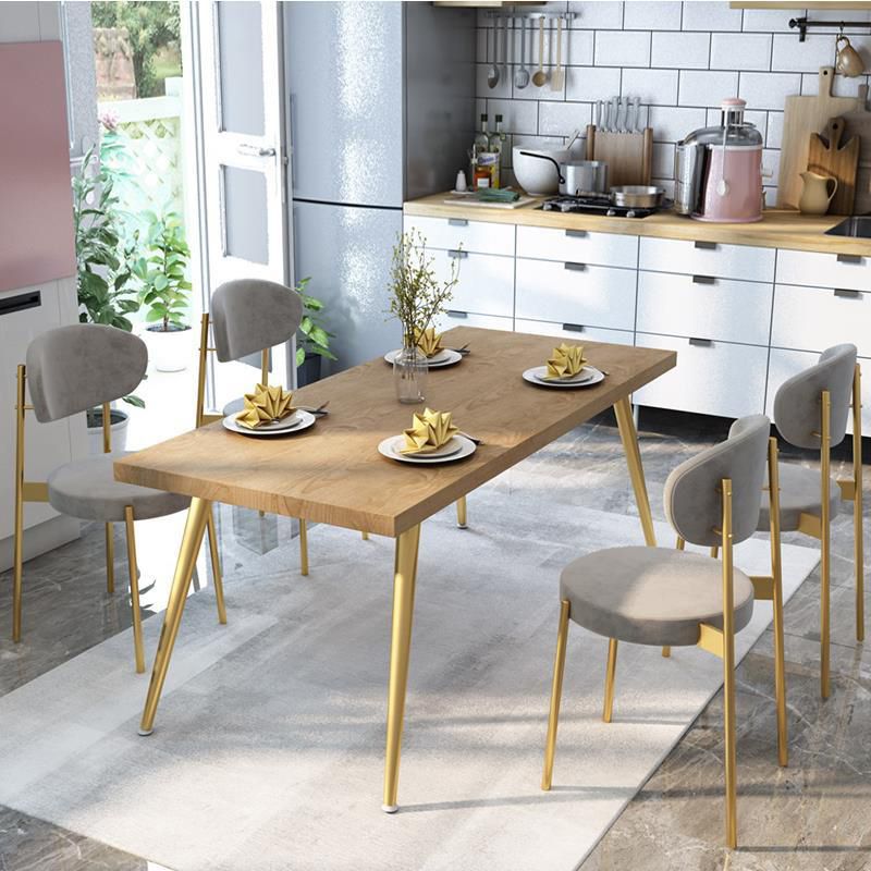 Modern 1/2/5 Pieces Dining Set Rectangle Pine Wood Dining Table for Kitchen