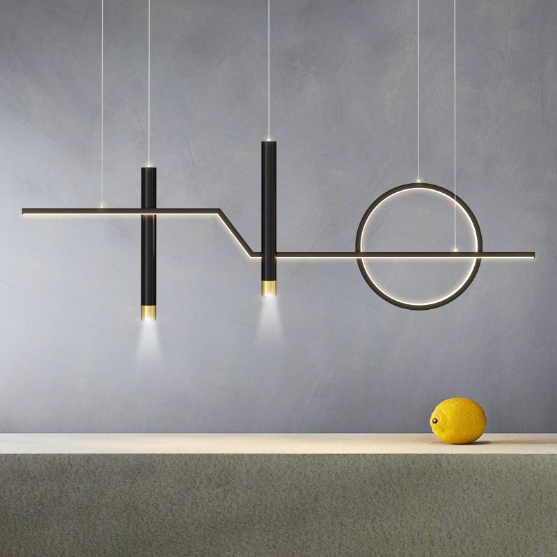 Cylinder Shape Island Lights Modern Style Metal 4 Light Island Lighting