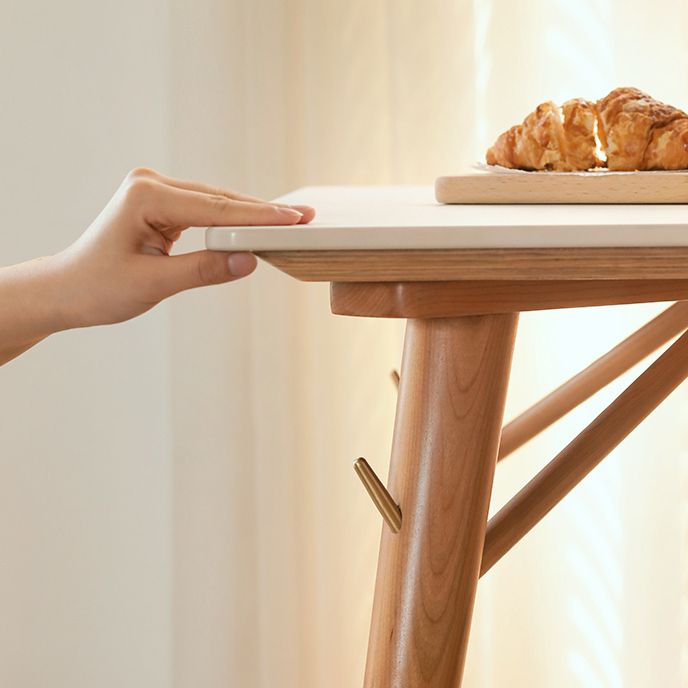 Modern Fixed Dining¬†Room¬†Table¬†Set Solid Wood Top Kitchen Dining Furniture with 4 Legs Base