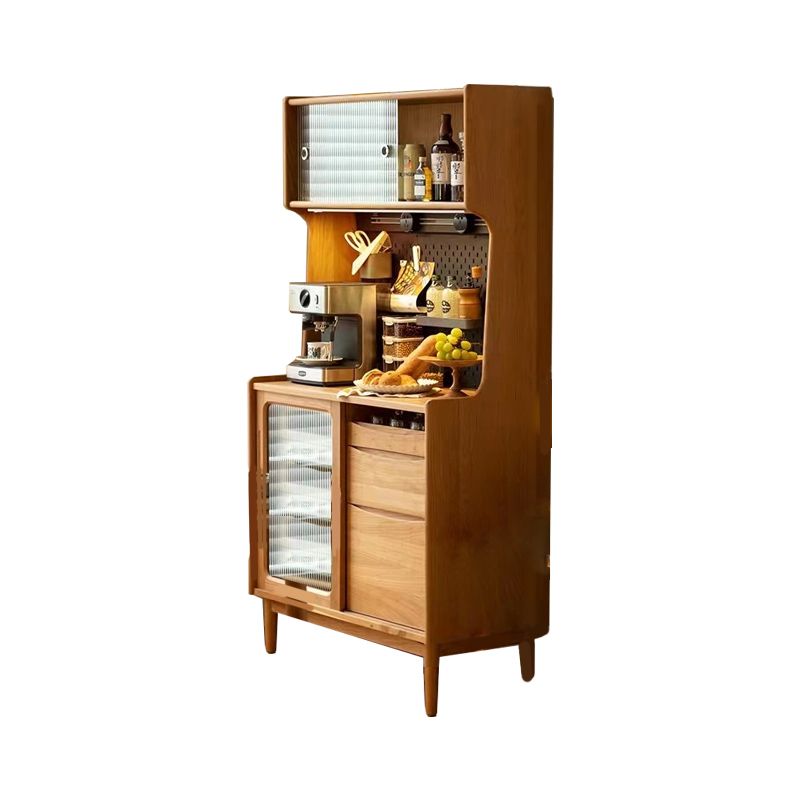 Mid-Century Modern Rectangle Storage Cabinet Solid Wood Accent Cabinet