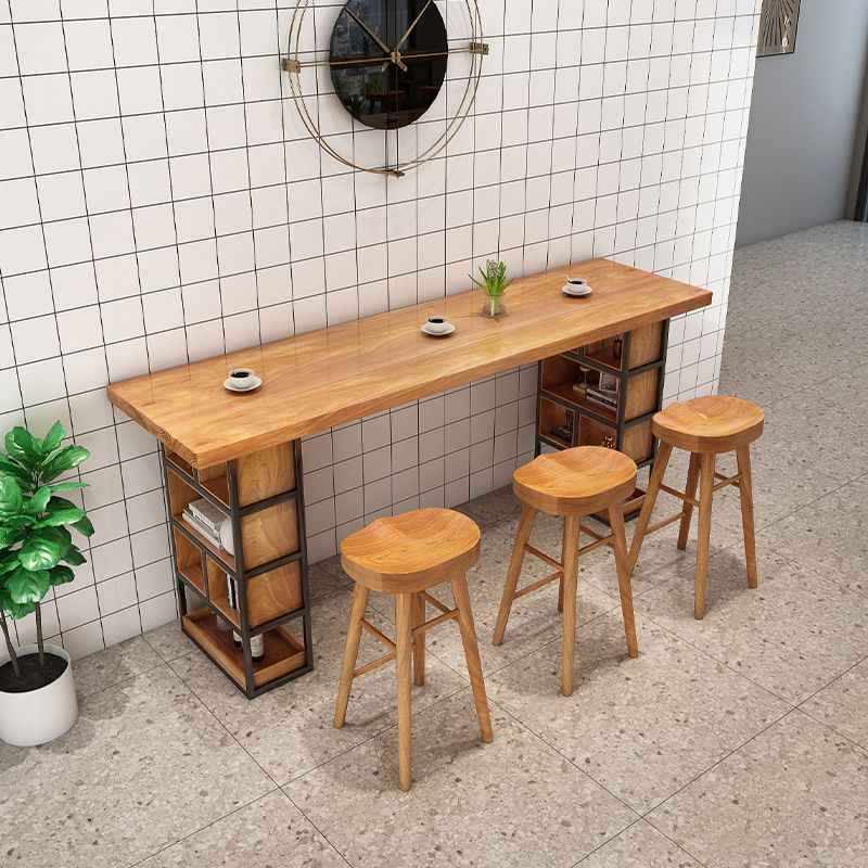 1/4 Piece Solid Wood Pub Set Modern Natural Home Bar Table Set
