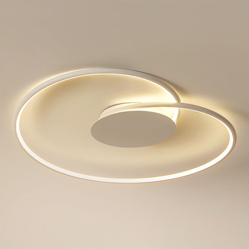 Single White Flush Mount Lighting Unique Ceiling Light for Living Room