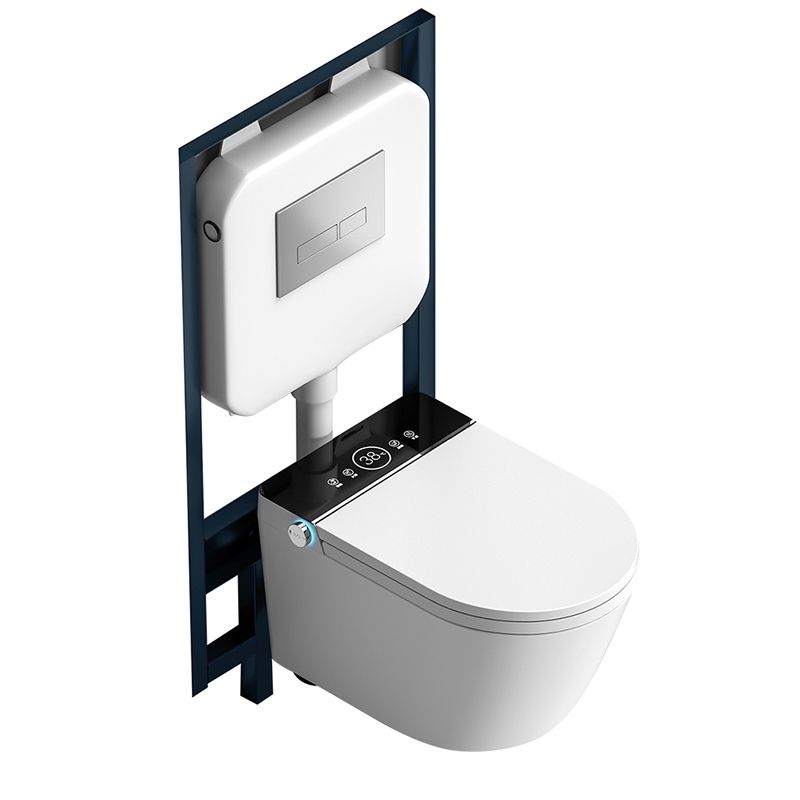 Elongated Wall Mounted Bidet with Heated Seat White 12.20" High Temperature Control Bidet