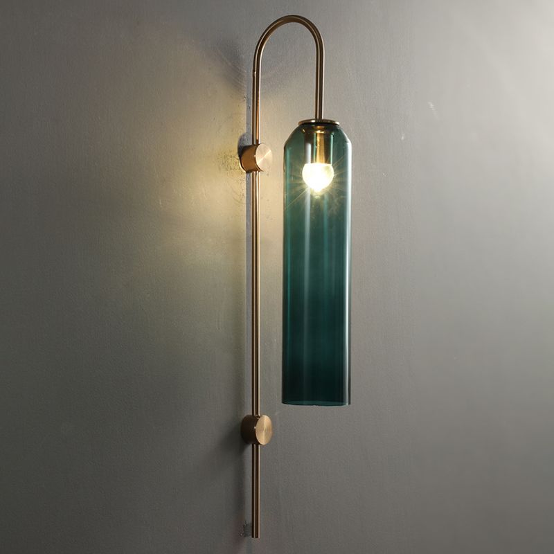 Glass Cylinder Wall Light Sconces Minimalism 1 Light Wall Mounted Lamp