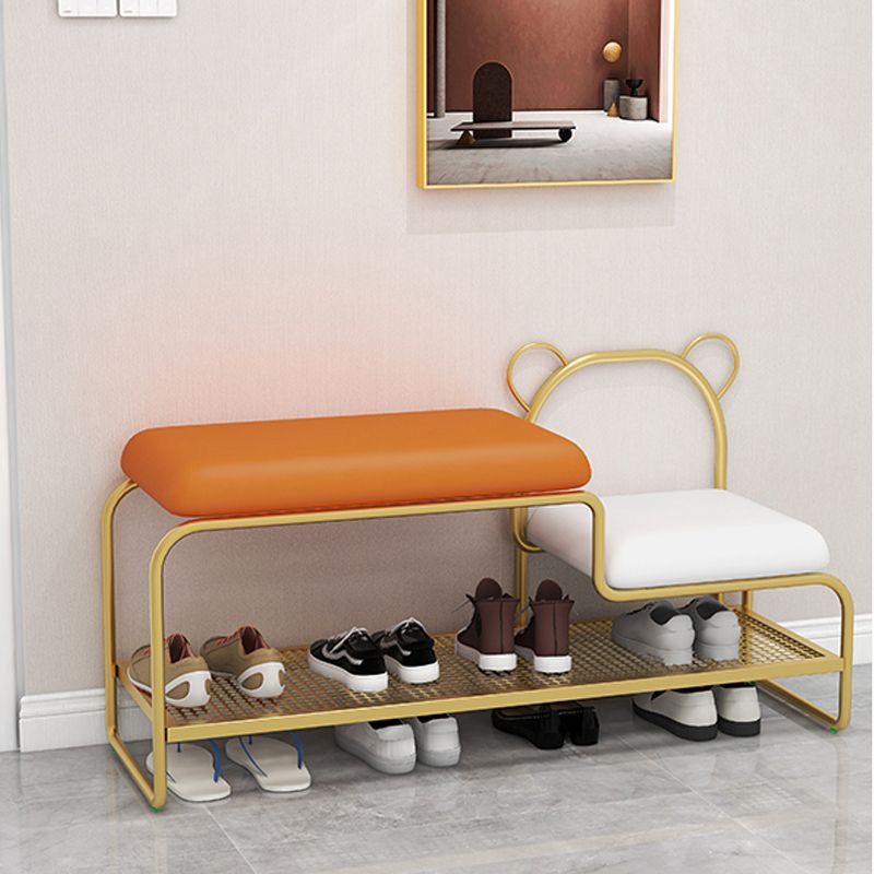 Modern Cushioned Seating Bench Rectangle Shoe Storage Entryway Bench , 13.5 inch Wide