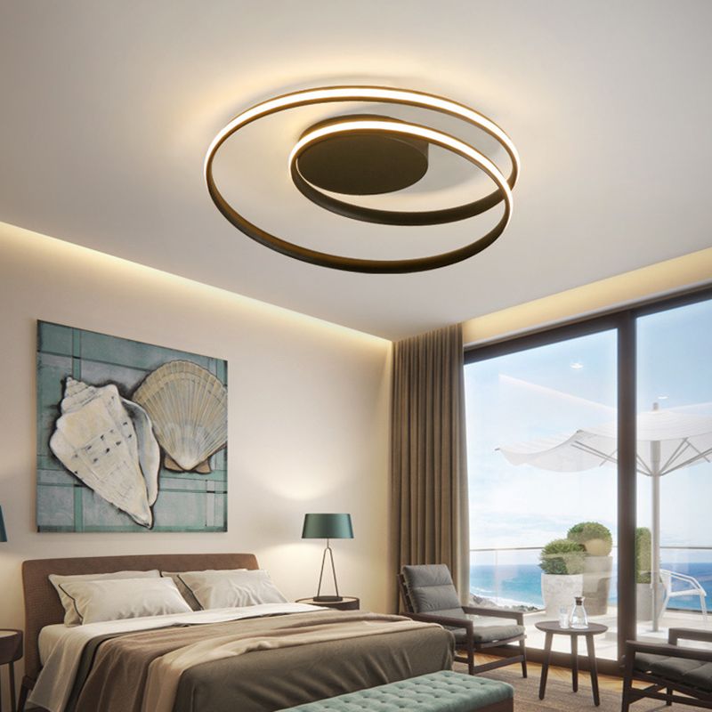 Aluminiumlegierung Nordische Kreise Deckenleuchte Minimalistische Leitung Design Wohnzimmer Flush-Berg-Beleuchtung