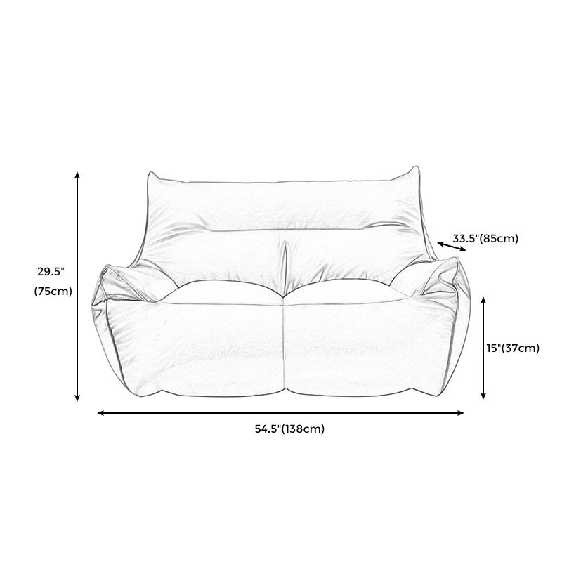 Modern Faux Leather Pillow Top Arm Sofa Sewn Pillow Back Sofa for Apartment
