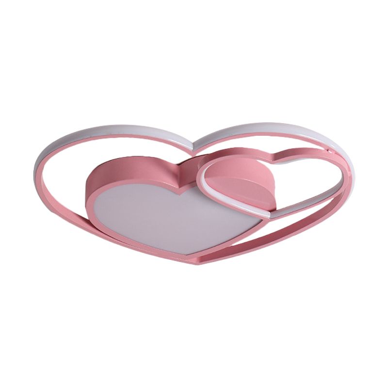 Lámpara empotrada de acrílico con corazón amoroso, LED nórdico blanco/rosa, cerca de la luz de techo para dormitorio