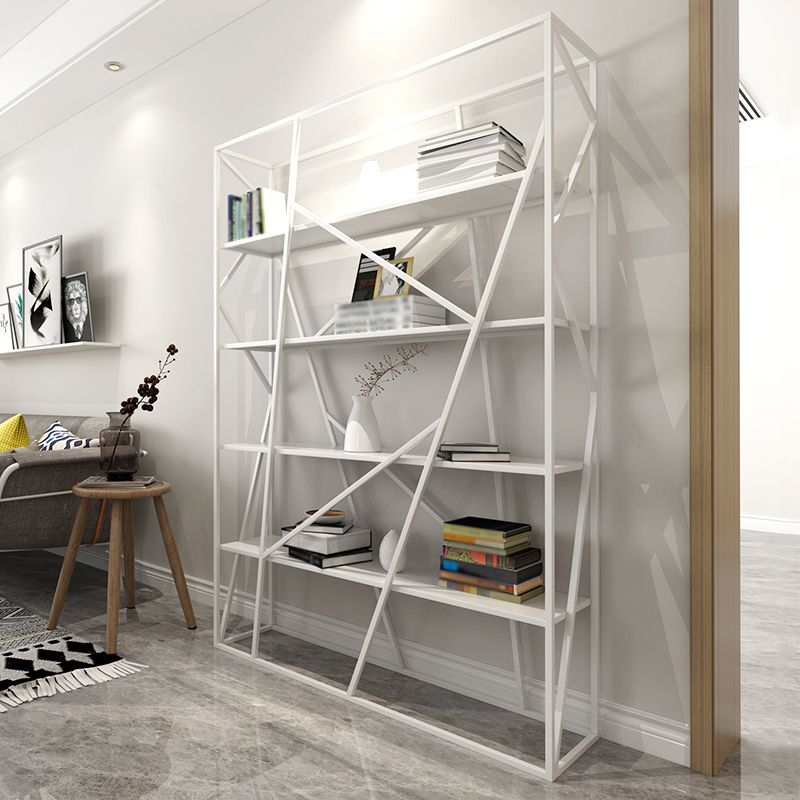 Open Metal Etagere Bookcase Contemporary Rectangular Shelf Bookcase